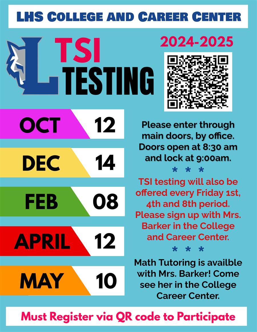 TSI Testing Dates TSI Testing Dates